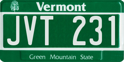 VT license plate JVT231