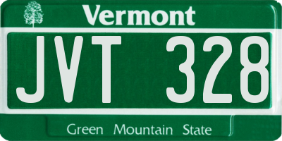 VT license plate JVT328