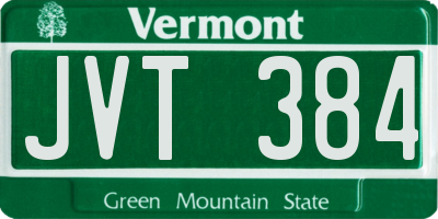 VT license plate JVT384