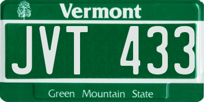 VT license plate JVT433