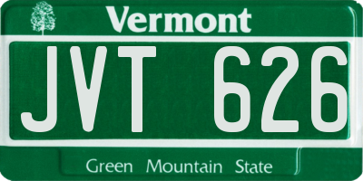 VT license plate JVT626