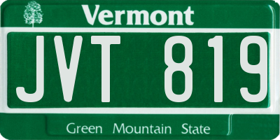 VT license plate JVT819