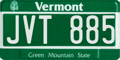 VT license plate JVT885