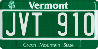 VT license plate JVT910