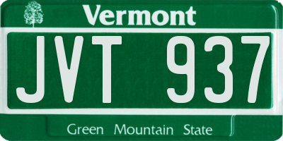 VT license plate JVT937