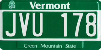 VT license plate JVU178