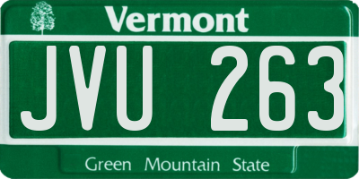 VT license plate JVU263