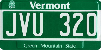 VT license plate JVU320