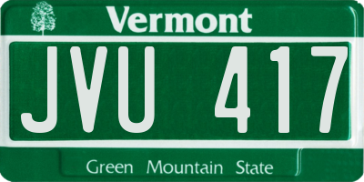 VT license plate JVU417