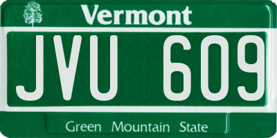 VT license plate JVU609