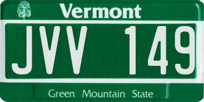 VT license plate JVV149