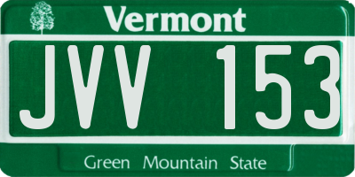 VT license plate JVV153