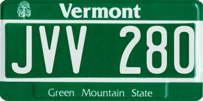 VT license plate JVV280