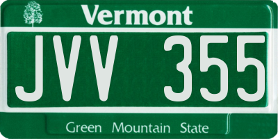 VT license plate JVV355