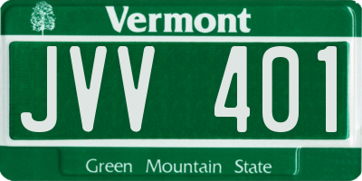 VT license plate JVV401