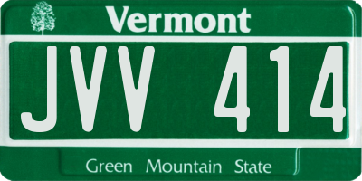 VT license plate JVV414