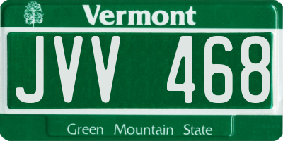 VT license plate JVV468