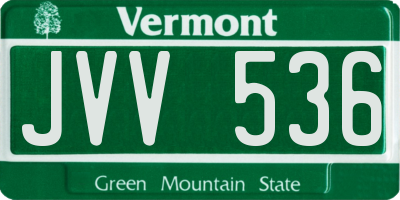 VT license plate JVV536