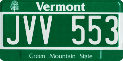 VT license plate JVV553