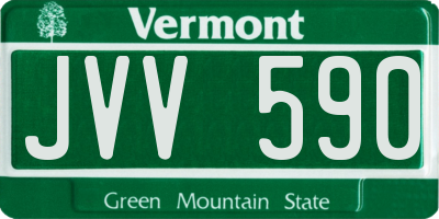 VT license plate JVV590