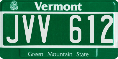 VT license plate JVV612