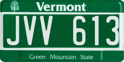 VT license plate JVV613