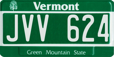 VT license plate JVV624