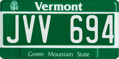 VT license plate JVV694