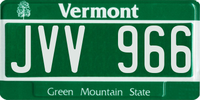 VT license plate JVV966