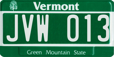 VT license plate JVW013