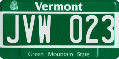 VT license plate JVW023