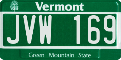 VT license plate JVW169