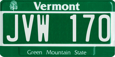 VT license plate JVW170
