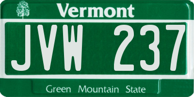 VT license plate JVW237