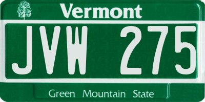 VT license plate JVW275