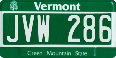 VT license plate JVW286
