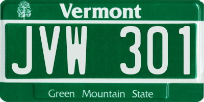 VT license plate JVW301