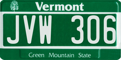 VT license plate JVW306