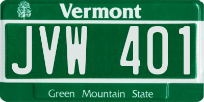 VT license plate JVW401