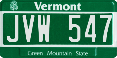 VT license plate JVW547
