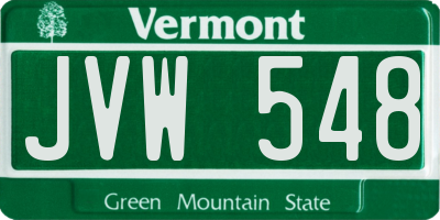 VT license plate JVW548