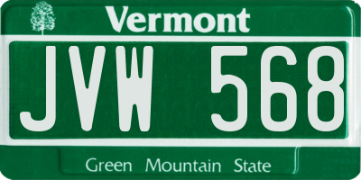 VT license plate JVW568