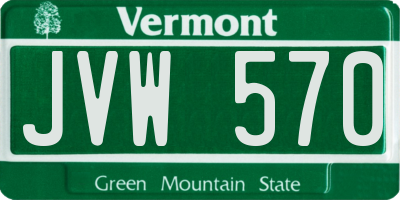VT license plate JVW570
