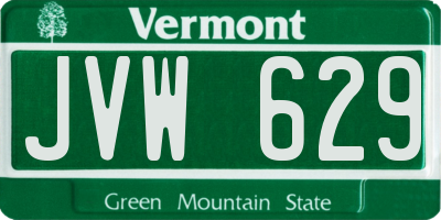 VT license plate JVW629