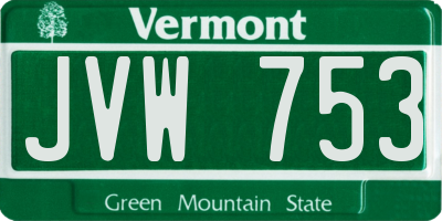 VT license plate JVW753