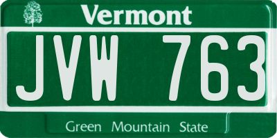 VT license plate JVW763
