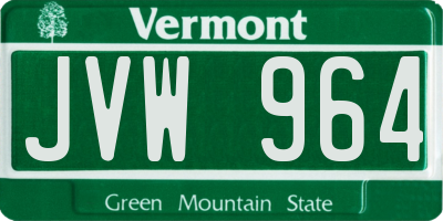 VT license plate JVW964