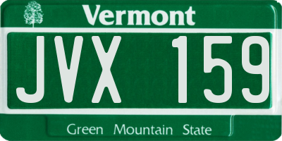 VT license plate JVX159
