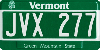 VT license plate JVX277