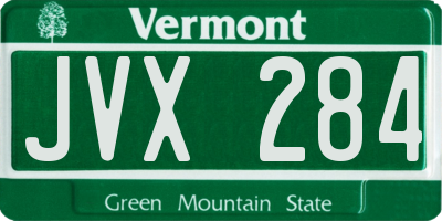 VT license plate JVX284